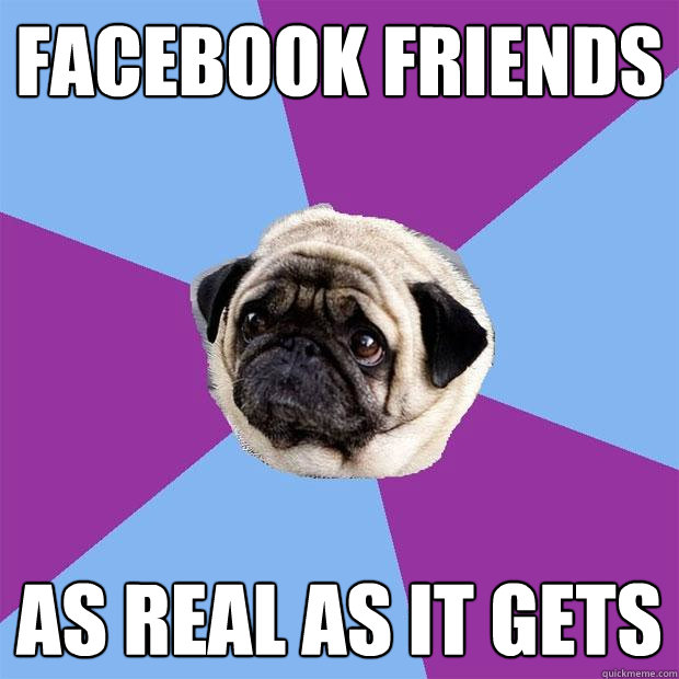 Facebook friends as real as it gets - Facebook friends as real as it gets  Lonely Pug