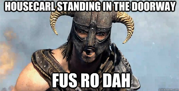 housecarl standing in the doorway fus ro dah - housecarl standing in the doorway fus ro dah  skyrim