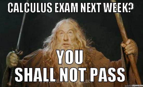 CALCULUS EXAM NEXT WEEK? YOU SHALL NOT PASS Misc