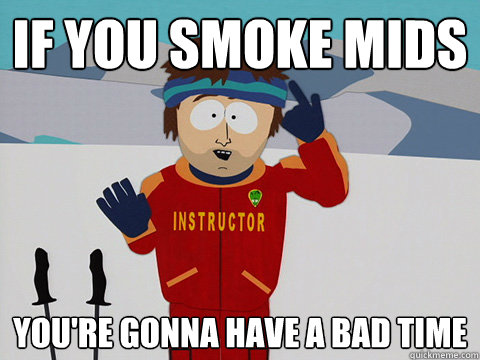 If you smoke mids you're gonna have a bad time  Cool Ski Instructor