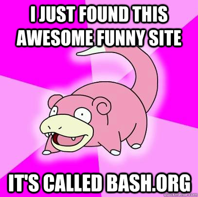 I just found this awesome funny site It's called bash.org  Slowpoke