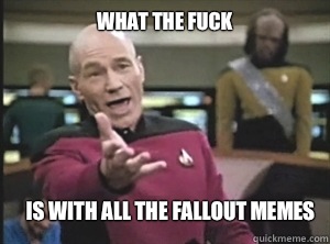 what the fuck Is with all the Fallout memes  Annoyed Picard