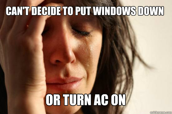 can't decide to put windows down or turn ac on   First World Problems
