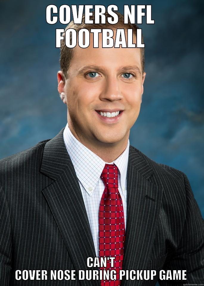 COVERS NFL FOOTBALL CAN'T COVER NOSE DURING PICKUP GAME Misc