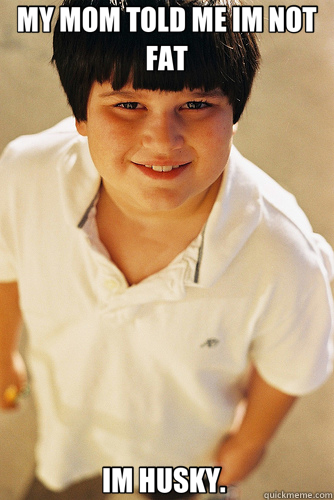 MY MOM TOLD ME IM NOT FAT IM HUSKY.   Annoying Childhood Friend
