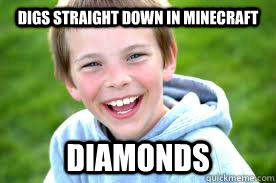 digs straight down in minecraft diamonds  