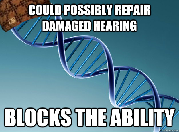 Could possibly repair damaged hearing Blocks the ability  Scumbag Genetics
