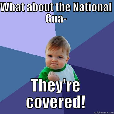 WHAT ABOUT THE NATIONAL GUA- THEY'RE COVERED! Success Kid