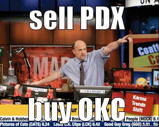 this is such a huge waste of time I don't need a fucking title I'm making this to post on a closed facebook group - SELL PDX BUY OKC Mad Karma with Jim Cramer