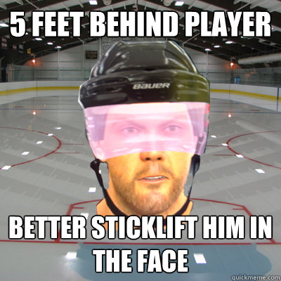 5 FEET BEHIND PLAYER BETTER STICKLIFT HIM IN THE FACE  Scumbag EASHL Playah
