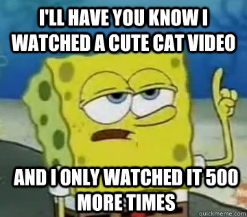 I'll Have You Know i watched a cute cat video and i only watched it 500 more times  Ill Have You Know Spongebob