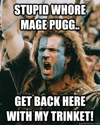 Stupid whore mage pugg.. GEt back here with my trinket!  SOPA Opposer