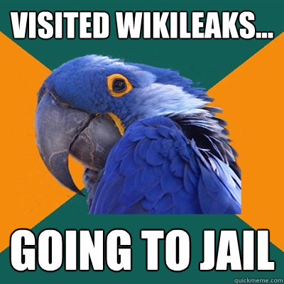 Visited wikileaks... going to jail  Paranoid Parrot