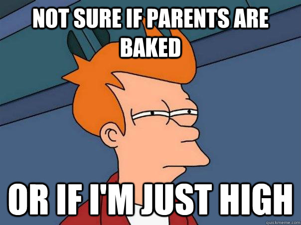 Not sure if parents are baked or if i'm just high  Futurama Fry