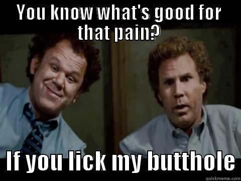 YOU KNOW WHAT'S GOOD FOR THAT PAIN?   IF YOU LICK MY BUTTHOLE Misc