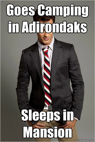 Goes Camping in Adirondaks Sleeps in Mansion  Hamilton Hypocrite
