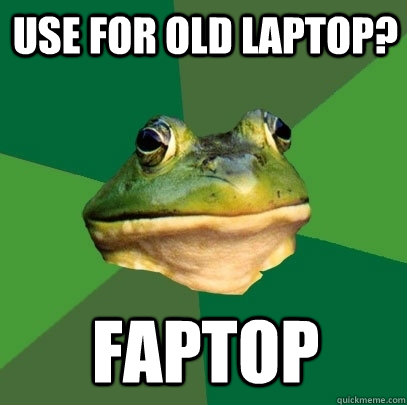 Use for old laptop? Faptop  Foul Bachelor Frog
