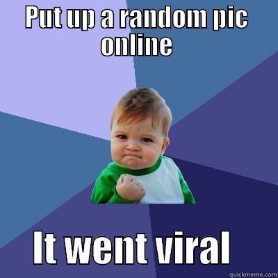 PUT UP A RANDOM PIC ONLINE      IT WENT VIRAL      Success Kid