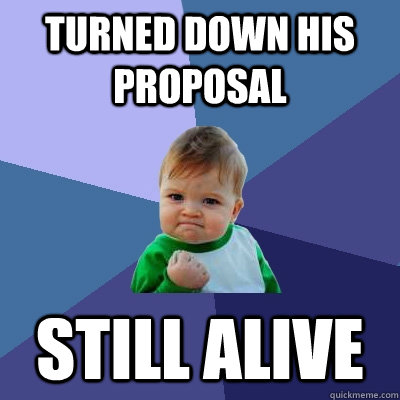 turned down his proposal still alive  Success Kid