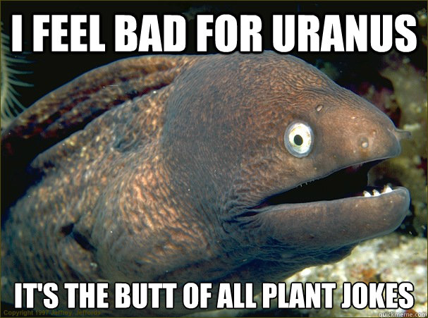 I feel bad for uranus it's the butt of all plant jokes  Bad Joke Eel