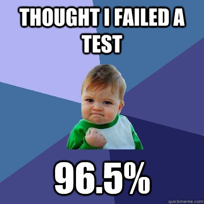 Thought i failed a test 96.5%  Success Kid