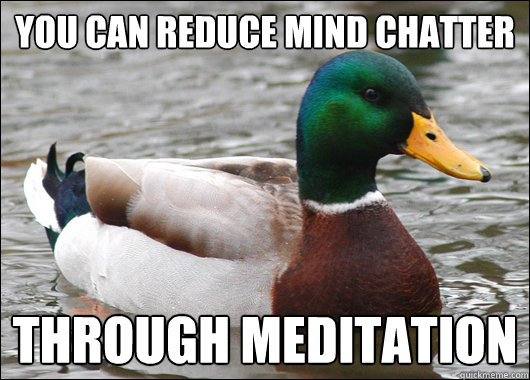 You can reduce mind chatter
 through meditation  Actual Advice Mallard