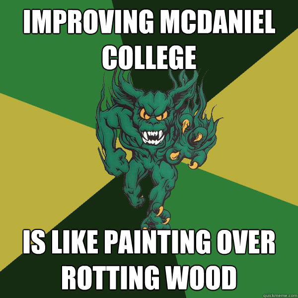 improving McDaniel College is like painting over rotting wood  Green Terror
