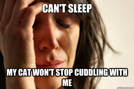Can't Sleep My cat won't stop cuddling with me  First World Problems
