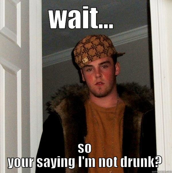 WAIT...  SO YOUR SAYING I'M NOT DRUNK? Scumbag Steve