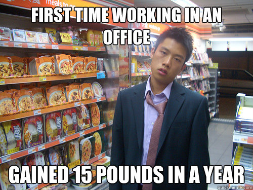 first time working in an office gained 15 pounds in a year  Disenchanted Young Professional