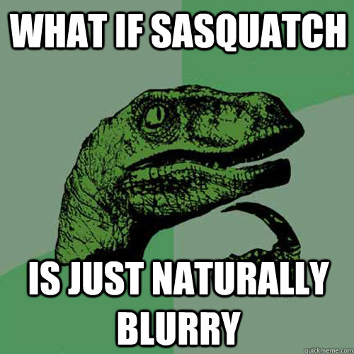 what if sasquatch is just naturally blurry  Philosoraptor