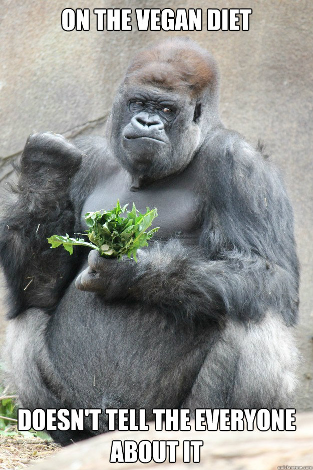 On the Vegan diet doesn't tell the everyone about it  Success Gorilla