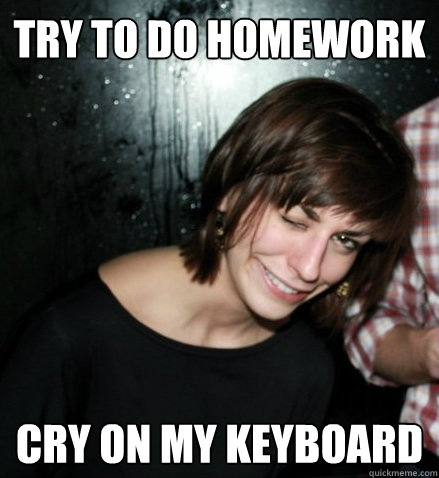 Try to do homework cry on my keyboard  Chaotic Life Girl