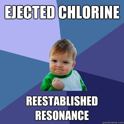 ejected chlorine reestablished resonance  Success Kid