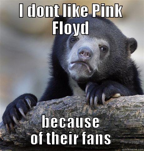 I DONT LIKE PINK FLOYD BECAUSE OF THEIR FANS Confession Bear