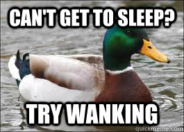 Can't get to sleep? Try wanking  Good Advice Duck