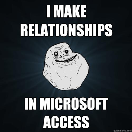 I make relationships in microsoft access - I make relationships in microsoft access  Forever Alone