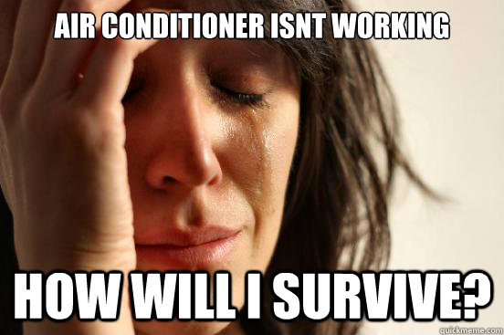 Air conditioner isnt working How will I survive?  First World Problems