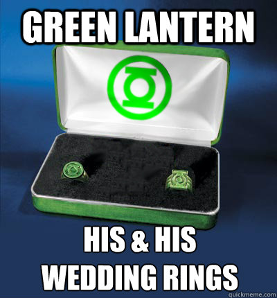 Green lantern his & his
wedding rings - Green lantern his & his
wedding rings  gay lantern