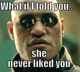 WHAT IF I TOLD YOU...    SHE NEVER LIKED YOU Matrix Morpheus