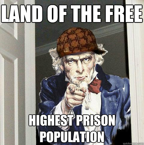 Land of the Free Highest prison population  Scumbag Uncle Sam