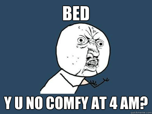bed y u no comfy at 4 am?  Y U No