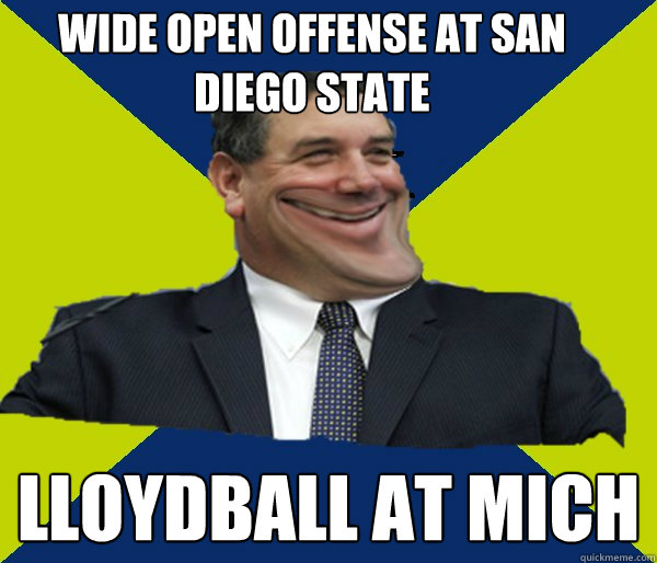 Wide open offense at San Diego State Lloydball at MICH  