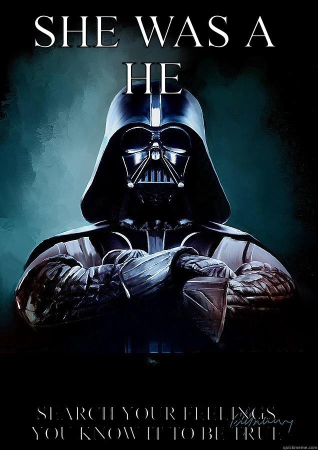 SHE WAS A HE SEARCH YOUR FEELINGS YOU KNOW IT TO BE TRUE Misc