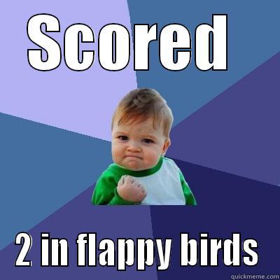 SCORED  2 IN FLAPPY BIRDS Success Kid