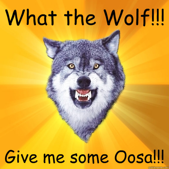 What the Wolf!!! Give me some Oosa!!!  Courage Wolf