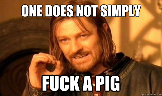 One Does Not Simply fuck a pig - One Does Not Simply fuck a pig  Boromir