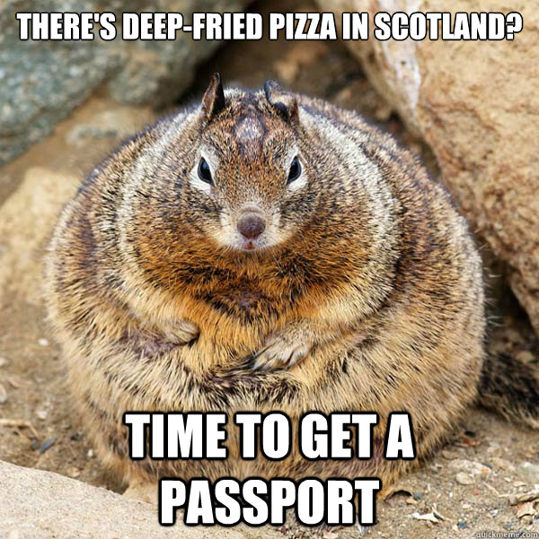 There's deep-fried pizza in Scotland? Time to get a passport - There's deep-fried pizza in Scotland? Time to get a passport  Obese American Squirrel