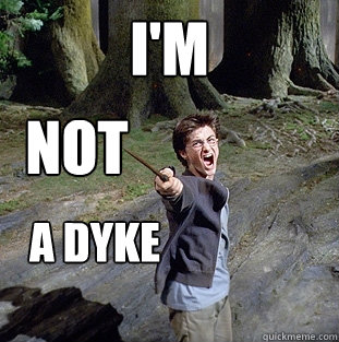 I'm not  A Dyke  Pissed off Harry