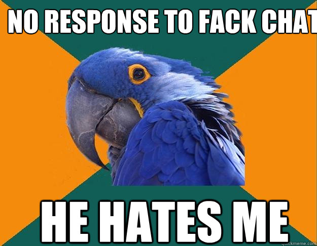no response to fack chat He hates me  Paranoid Parrot